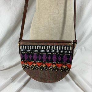 Genuine ETRO paisley tribal flap  signature leather shoulder bag crossbody